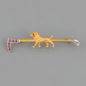 Alfinete em Ouro com Figura de Cão