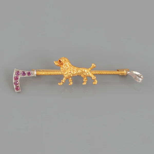 Alfinete em Ouro com Figura de Cão