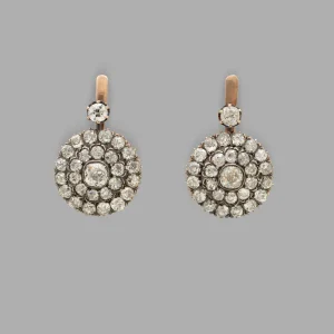 Par Brincos Ouro Diamantes